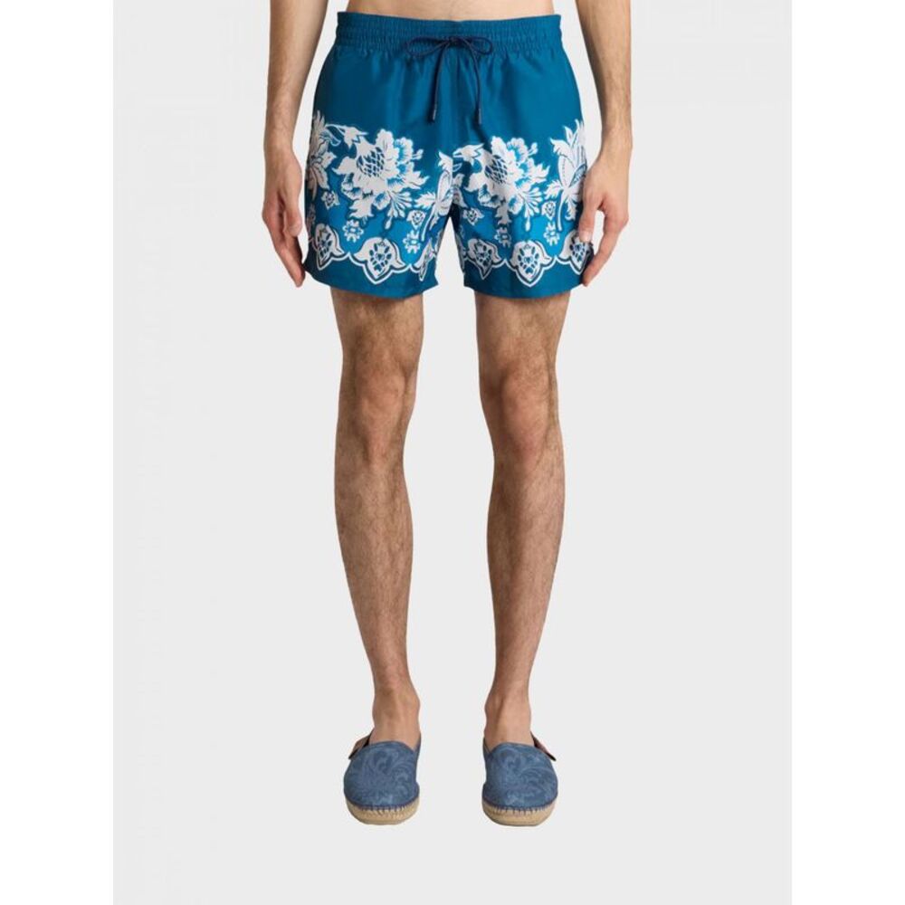 Etro Men Polyester Swimsuit With Floral Motif Etro